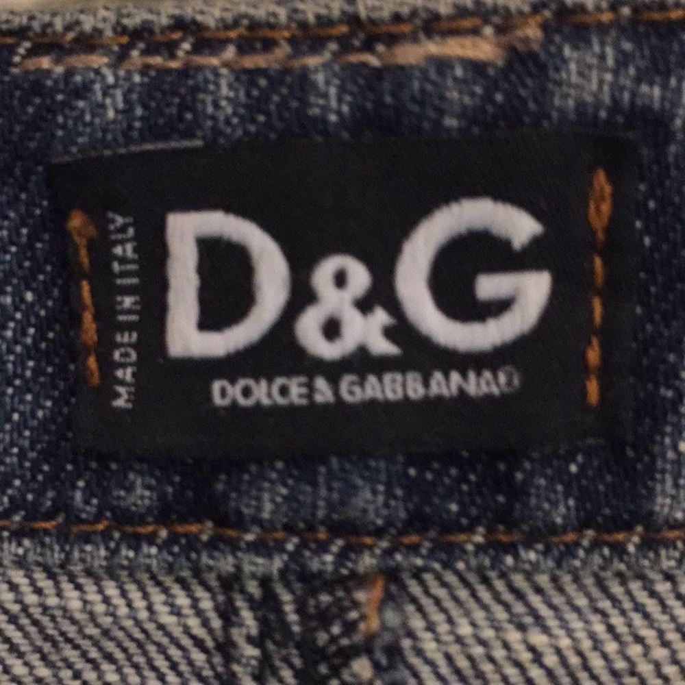 💥DOLCE & GABBANA VINTAGE DEMIN & SUEDE SKIRT - Picture 5 of 8